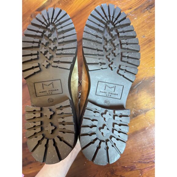 MARC FISHER LTD NAIRY FAUX FUR TRIM HIKING BOOTS IN BROWN NEW WOMEN'S SIZE 9 - Picture 4 of 16